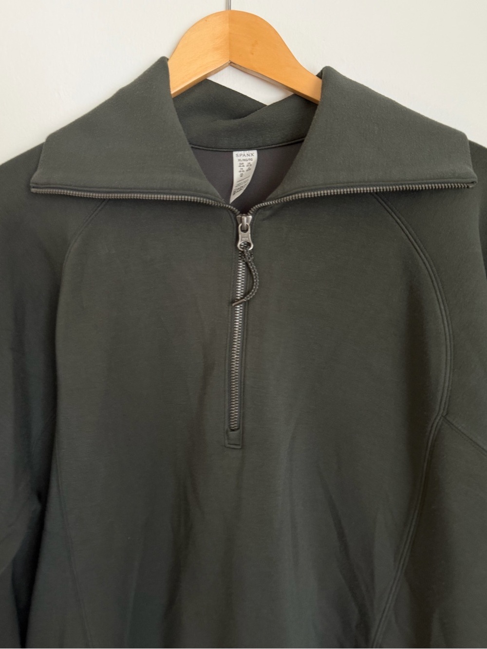Spanx AirEssentials Half Zip Sweatshirt Green Women Size XL Pullover - Picture 2 of 8